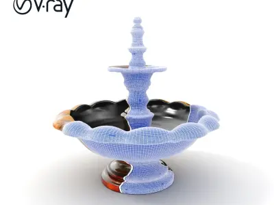 Ornate Decorative Fountain Model Pack Low-poly 3D model