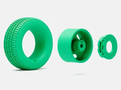 15x8 American Racing Hammer Wheel BFGoodrich Radial TA Tire  3D print model