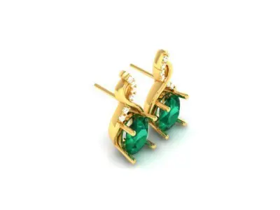 Delicate Fine Oval Diamond Earring 3D print model