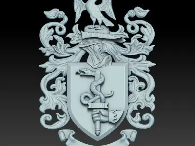 Coats of arms-family crest 3D print model