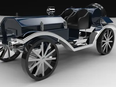 vintage car Low-poly 3D model