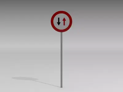 No priority over coming sign 3D model