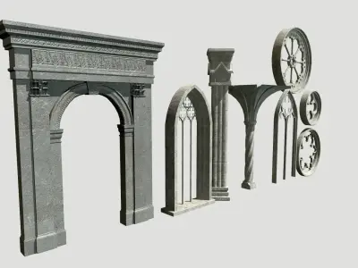 Gothic package Low-poly 3D model