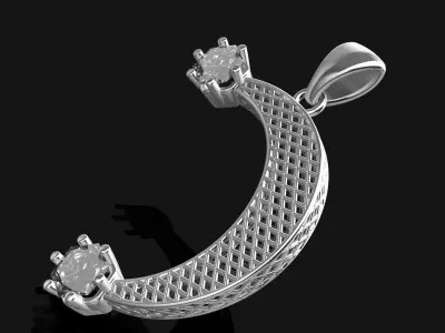 Minimalist Moon Pendant 3D Printable Jewelry Design 3D print model