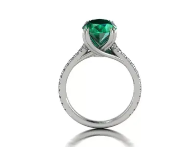 Jewelry Ring Emerald Gemstone 3D print model