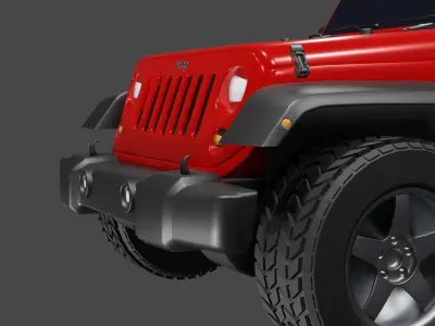Jeep Wrangler 2010  2 Door Game Ready 3D Model Low-poly 3D model