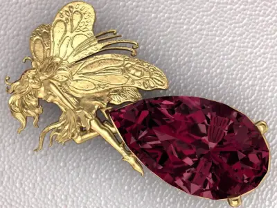 Butterfly girl pendant 3D print model