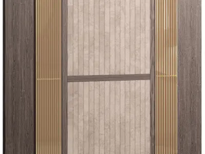 Panel set of wooden floor tiles 3D model