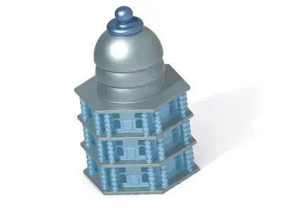 Stylish Hexagonal Palace 3D model