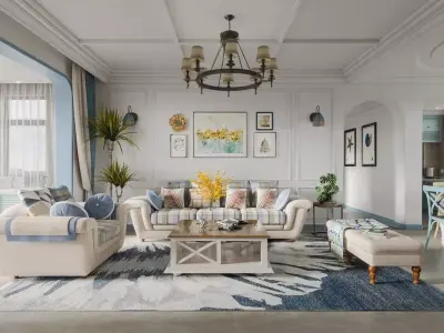 Parisian interior scene 3D model