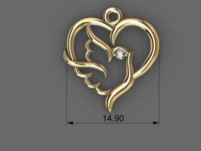 Lady pendant Low-poly 3D model