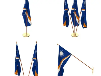 Marshall Islands Flag Pack 3D model