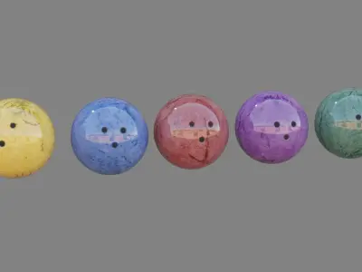 Bowling balls Low-poly 3D model
