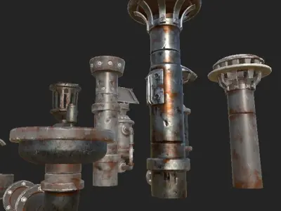 Old Chimney Low-poly 3D model