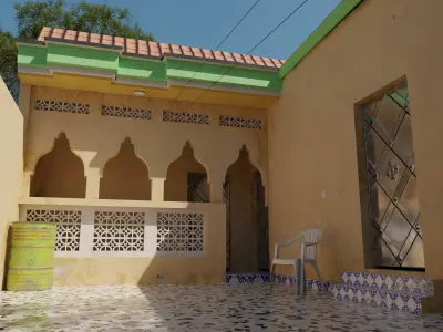 Realistic Somali Villa 3D Model  Luxury House with PBR Textures 3D model