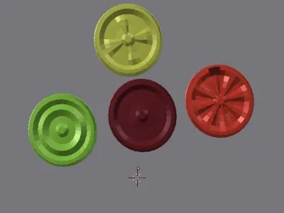 Low Poly Wheel List  Free low-poly 3D model