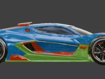 Futuristic Hyper Race Car 3D Model Low-poly 3D model