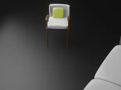 basic modern sofa with chairs Free 3D model