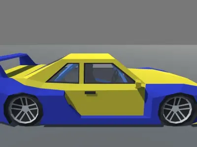 Muscle Touring Car with Interior MOBILE READY Low-poly 3D model