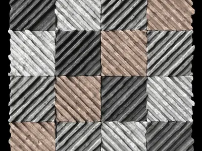 Panel Old concrete angle line n5 3D model