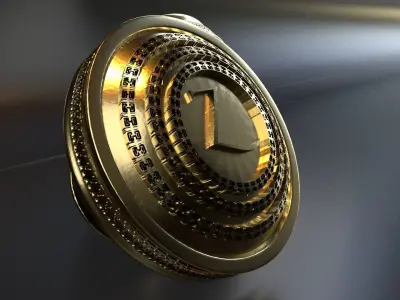 Luxury Cufflink with alphabet Z 3D print model