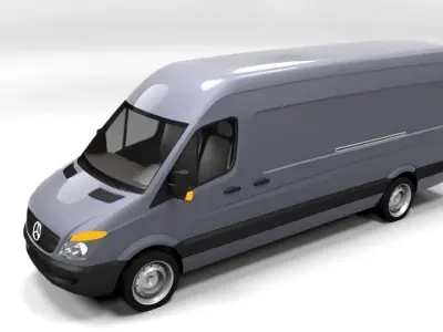MERCEDES SPRINTER XL 2008 LOWPOLY Low-poly 3D model