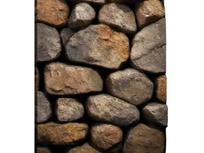 Stacked River Rock Barrier Mesh 3D print model