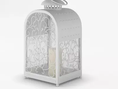Candlestick-lantern lantern with ornate design 3D model