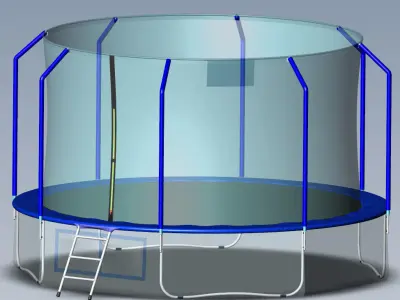 Trampoline with a pocket for shoes 3D model