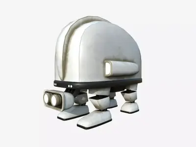 Turtleback Robot J06 White Dirt - SciFi Character Design Free low-poly 3D model