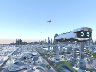 FUTURE CITY Low-poly 3D model purchase