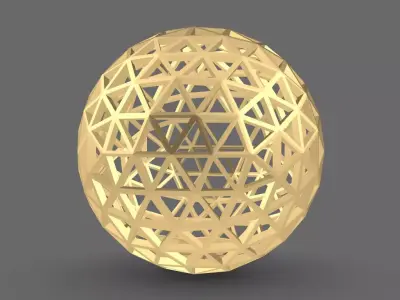 Geodesic Sphere Frame frequency 4 3D model