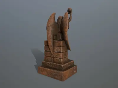 statue 2 of angel Low-poly 3D model