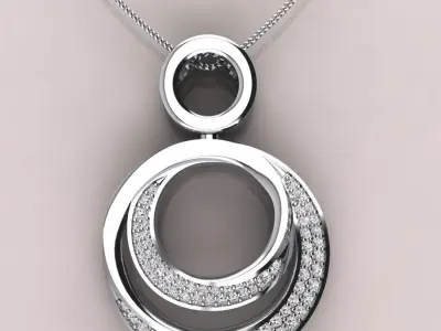 Double round circle pendent  3D print model