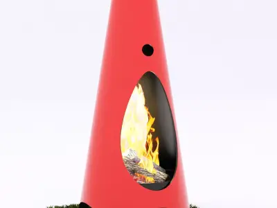 Steel Outdoor Fireplace by Modfire 3D model