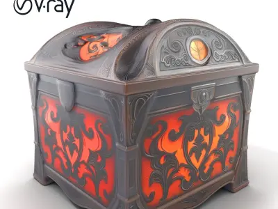 Enchanted Chest with Decorative Patterns and Glow model pack Low-poly 3D model