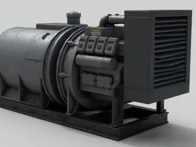 Industrial Generator Low-poly 3D model