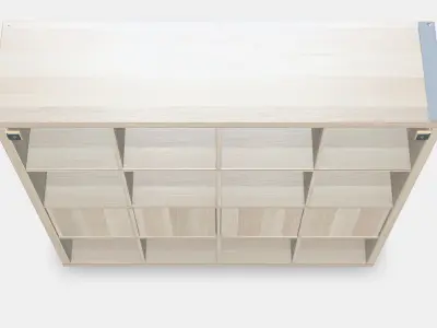 KALLAX Shelving unit with 4 inserts 18 Low-poly 3D model