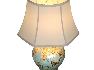 Modern European Style Ceramic Decorated Nightstand Table Lamp 3D model