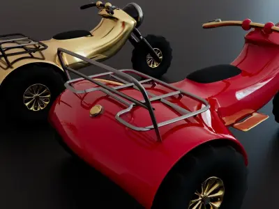 3 Wheeler Bike Low-poly 3D model