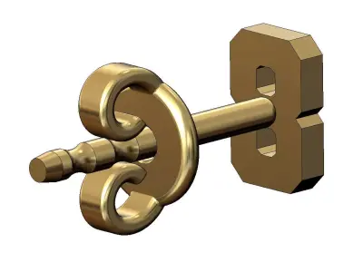 8 eight number varsity font stud earring 3D print model