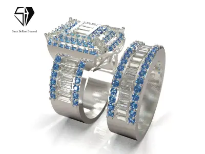 luxury wedding printable ring model wr0135 3D print model