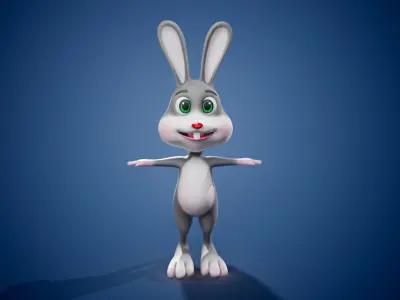 Cartoon Bunny Low-poly 3D model