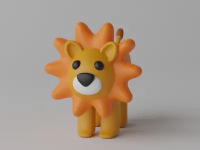 Cartoon Cute Lion 3D model