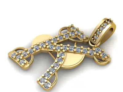 LUXURY ALPHABET K PENDANT 3D PRINTABLE MODEL 3D print model