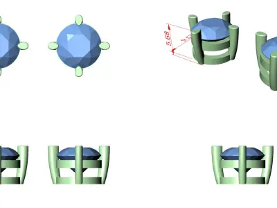 Diamond Earrings  3D print model