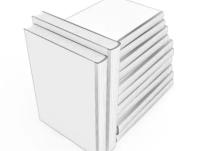 Books Set stack of 3D model shop