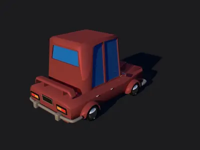 Low poly car model TE-058 Low-poly 3D model