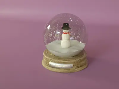 Snow Globe Christmas Realistic 3D Model Animated 3D model
