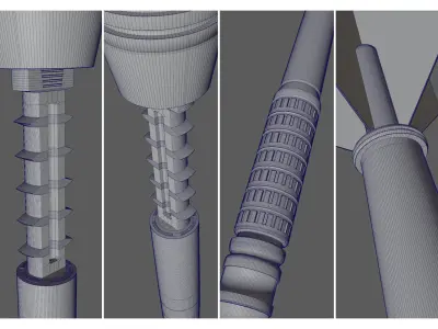 Dart Arrow Black Gold Metal Plastic Free 3D model